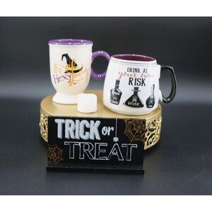 Pair of FUN "Witchy" Themed Mugs.  "Hexy Lady" and "Drink at your Own Risk".